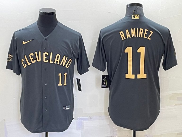 Indians 11 Jose Ramirez Charcoal Nike 2022 MLB All Star Cool Base Jerseys Indians 11 Jose Ramirez Charcoal Nike 2022 MLB All Star Cool Base Jerseys