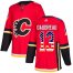Adidas Calgary Flames #13 Johnny Gaudreau Red Home Authentic USA Flag Stitched NHL Jersey