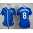 Kansas City Royals #8 Mike Moustakas Blue Alternate 2 Womens Stitched MLB Jersey