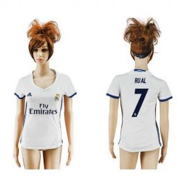 Womens Real Madrid #7 Rual Home Soccer Club Jersey