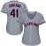 Cleveland Indians #41 Carlos Santana Grey Road Womens Stitched MLB Jersey