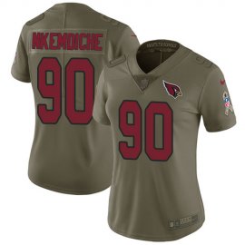 Nike Arizona Cardinals #90 Robert Nkemdiche Olive Womens Stitched NFL Limited 2017 Salute to Service Jersey