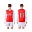Arsenal #11 Ozil Red Home Long Sleeves Soccer Club Jersey