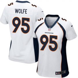 Nike Denver Broncos #95 Derek Wolfe White Womens Stitched NFL New Elite Jersey