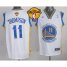 Warriors #11 Klay Thompson White The Finals Patch Stitched Revolution 30 NBA Jersey
