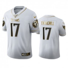 Tennessee Titans #17 Ryan Tannehill Mens Nike White Golden Edition Vapor Limited NFL 100 Jersey
