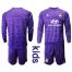 Lyon Blank Purple Goalkeeper Long Sleeves Kid Soccer Club Jersey