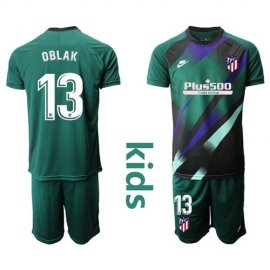 Atletico Madrid #13 Oblak Green Goalkeeper Kid Soccer Club Jersey