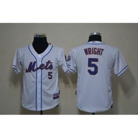 New York Mets #5 David Wright White Cool Base Stitched Youth MLB Jersey