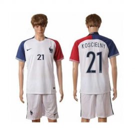 France #21 Koscielny Away Soccer Country Jersey
