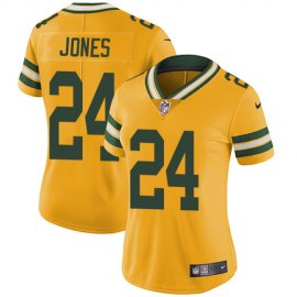 Nike Green Bay Packers #24 Josh Jones Yellow Womens Stitched NFL Limited Rush Jersey