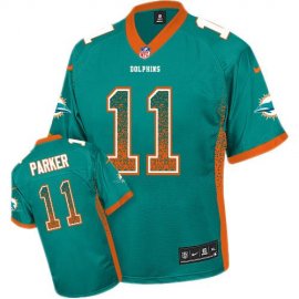 Nike Miami Dolphins #11 DeVante Parker Aqua Green Team Color Mens Stitched NFL Elite Drift Fashion Jersey