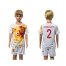 Spain #2 Azpilicueta White Away Kid Soccer Country Jersey