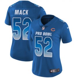 Nike Chicago Bears #52 Khalil Mack Royal Womens Stitched NFL Limited NFC 2019 Pro Bowl Jersey