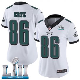 Nike Philadelphia Eagles #86 Zach Ertz White Super Bowl LII Womens Stitched NFL Vapor Untouchable Limited Jersey