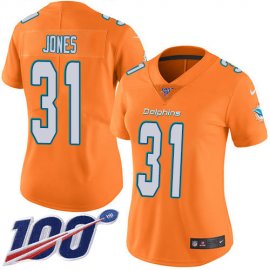 Nike Miami Dolphins #31 Byron Jones Orangen Womens Stitched NFL Limited Rush 100th Season Jersey