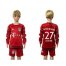 Bayern Munchen #27 Alaba Home Long Sleeves Kid Soccer Club Jersey