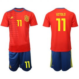 Spain #11 Vitolo Home Soccer Country Jersey