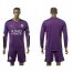 Leicester City Blank Purple Goalkeeper Long Sleeves Soccer Country Jersey