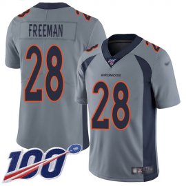 Nike Denver Broncos #28 Royce Freeman Gray Mens Stitched NFL Limited Inverted Legend 100th Season Jersey