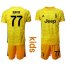 Juventus Blank Black Goalkeeper Kid Soccer Club Jersey