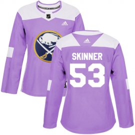 Adidas Buffalo Sabres #53 Jeff Skinner Purple Authentic Fights Cancer Womens Stitched NHL Jersey