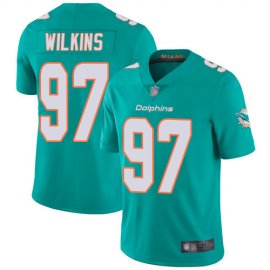 Nike Miami Dolphins #97 Christian Wilkins Aqua Green Team Color Mens Stitched NFL Vapor Untouchable Limited Jersey