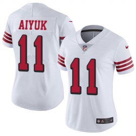 Nike San Francisco 49ers #11 Brandon Aiyuk White Womens Stitched NFL Limited Rush Jersey