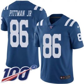 Nike Indianapolis Colts #86 Michael Pittman Jr. Royal Blue Mens Stitched NFL Limited Rush 100th Season Jersey