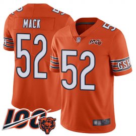 Nike Chicago Bears #52 Khalil Mack Orange Mens Stitched NFL Limited Rush 100th Season Jersey