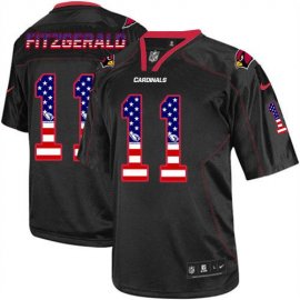 Nike Arizona Cardinals #11 Larry Fitzgerald Black Mens Stitched NFL Elite USA Flag Fashion Jersey