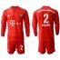 Bayern Munchen #2 Wagner Home Long Sleeves Soccer Club Jersey