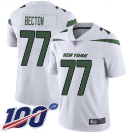 Nike New York Jets #77 Mekhi Becton White Youth Stitched NFL 100th Season Vapor Untouchable Limited Jersey
