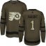 Adidas Philadelphia Flyers #1 Bernie Parent Green Salute to Service Stitched NHL Jersey
