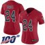 Nike Atlanta Falcons #24 A.J. Terrell Red Womens Stitched NFL Limited Rush 100th Season Jersey