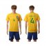 Brazil #4 David Luiz Home Soccer Country Jersey