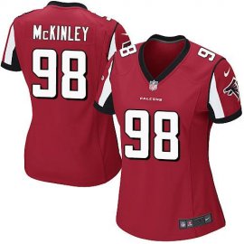 Nike Atlanta Falcons #98 Takkarist McKinley Red Team Color Womens Stitched NFL Elite Jersey