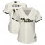 Philadelphia Phillies #17 Rhys Hoskins Cream 2018 Memorial Day Cool Base Womens Stitched MLB Jersey