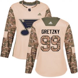 Adidas St. Louis Blues #99 Wayne Gretzky Camo Authentic 2017 Veterans Day Womens Stitched NHL Jersey