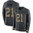 Nike Carolina Panthers #21 Jeremy Chinn Anthracite Salute to Service Mens Stitched NFL Limited Therma Long Sleeve Jersey