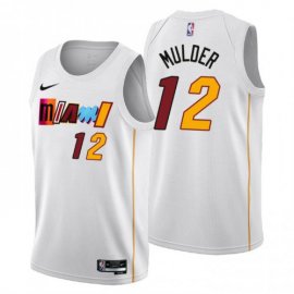 Nike Miami Heat #12 Mychal Mulder Mens 2022-23 City Edition NBA Jersey – Cherry Blossom White Mens