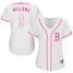 Boston Red Sox #9 Ted Williams White/Pink Fashion Womens Stitched MLB Jersey