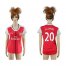 Womens Arsenal #20 Flamini Home Soccer Club Jersey