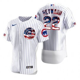Chicago Cubs #22 Jason Heyward Mens Nike White Fluttering USA Flag Limited Edition Authentic MLB Jersey