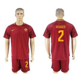 Roma #2 Rudiger Red Home Soccer Club Jersey