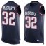 Nike New England Patriots #32 Devin McCourty Navy Blue Team Color Mens Stitched NFL Limited Tank Top Jersey
