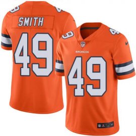 Nike Denver Broncos #49 Dennis Smith Orange Mens Stitched NFL Limited Rush Jersey