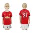 Manchester United #21 Ander Herrera Home Kid Soccer Club Jersey