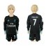 Real Madrid #7 Ronaldo Sec Away Long Sleeves Kid Soccer Club Jersey