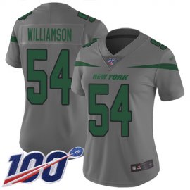 Nike New York Jets #54 Avery Williamson Gray Womens Stitched NFL Limited Inverted Legend 100th Season Jersey